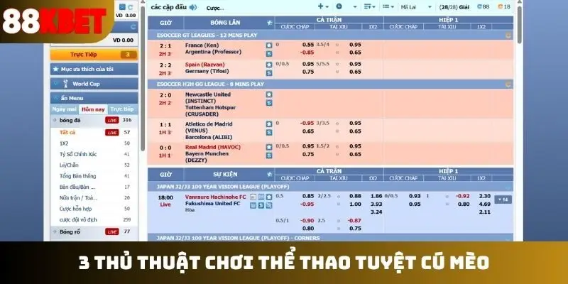 3 thủ thuật chơi thể thao tuyệt cú mèo