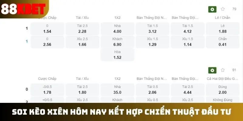 Soi kèo xiên hôm nay kết hợp chiến thuật đầu tư